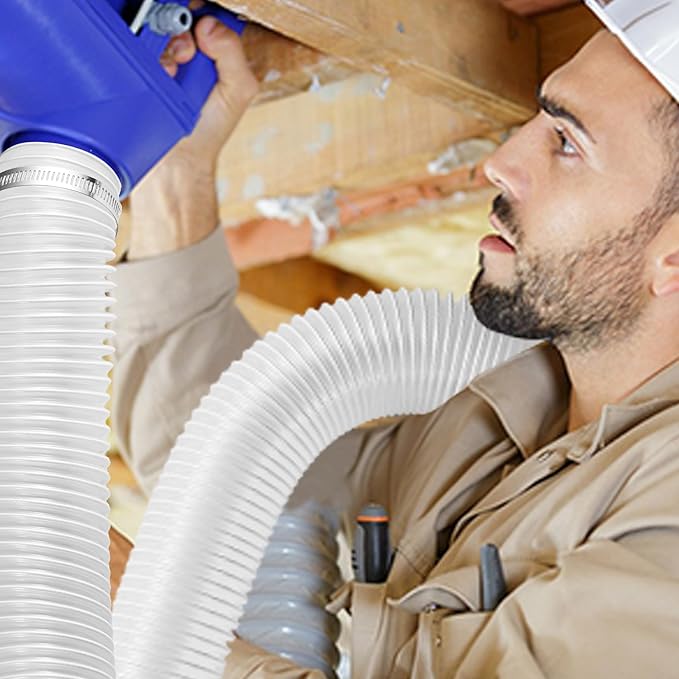 4" x 20' Clear Dust Collection Hose, 4 Inch PVC Puncture Resistant Fume Collection Hose with 6 Pieces Stainless Steel Clamps for Woods Debris