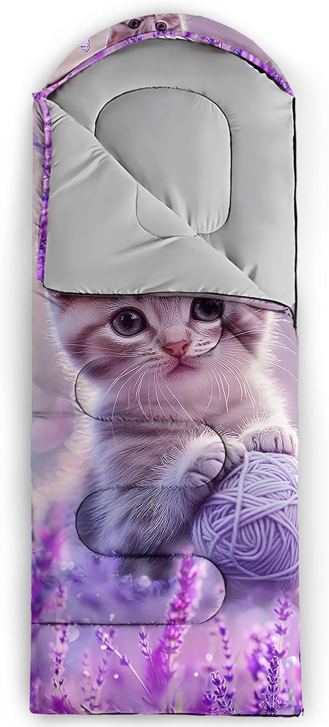 HOSIMA Dear Hunting Pattern Cold Weather Sleeping Bags for Adults,Black Light Weight Sleeping Bags for Kids Adults,WaterProof Sleeping Bags for Outdoors Hiking.