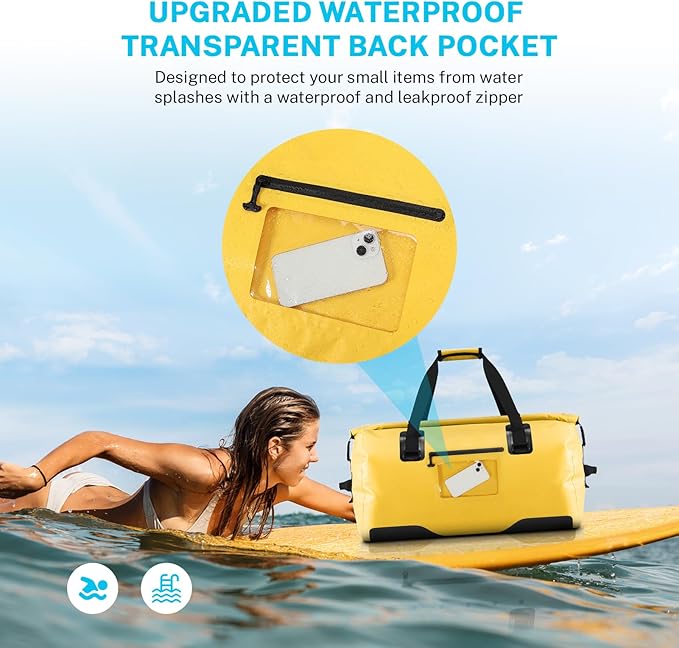 Gonex 40L 60L 80L Extra Large Waterproof Duffle Travel Dry Duffel Bag Heavy Duty Bag with Durable Straps & Handles for Kayaking Paddleboarding Boating Rafting Fishing