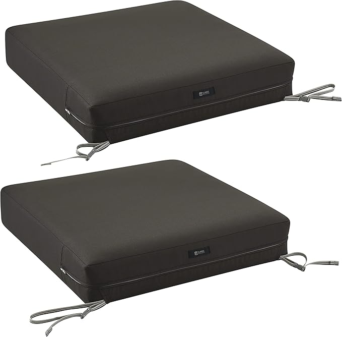 Classic Accessories Ravenna Water-Resistant Patio Lounge Chair/Loveseat Cushion, 25 x 27 x 5 Inch, Espresso