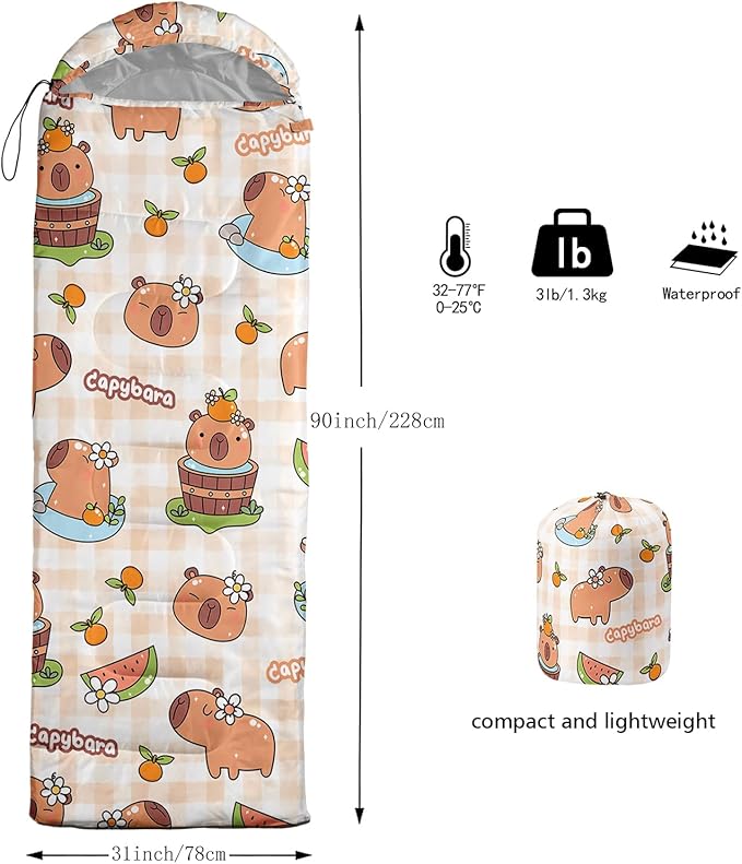 Sea Turtle Sleeping Bag for Kids Boys Girls,Ocean Themed Camping Gear,Waterproof Compact Sleeping Bag for Camping Backpacking Outdoor Hiking.