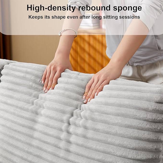 68.11" Corduroy Sleeper Chair Bed with USB Port, Cup Holders & Side Storage Pockets – 3-in-1 Foldable Sofa Bed for Guest Room, Living Room –Gray