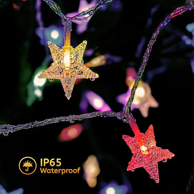 Minetom USB Star String Lights - 33 ft 100 LED Color Changing Star Fairy Lights with Remote and Timer, 16 Single Colors and 7 Modes Starry Lights for Bedroom Dorm Tent Bed Patio Christmas Party Indoor