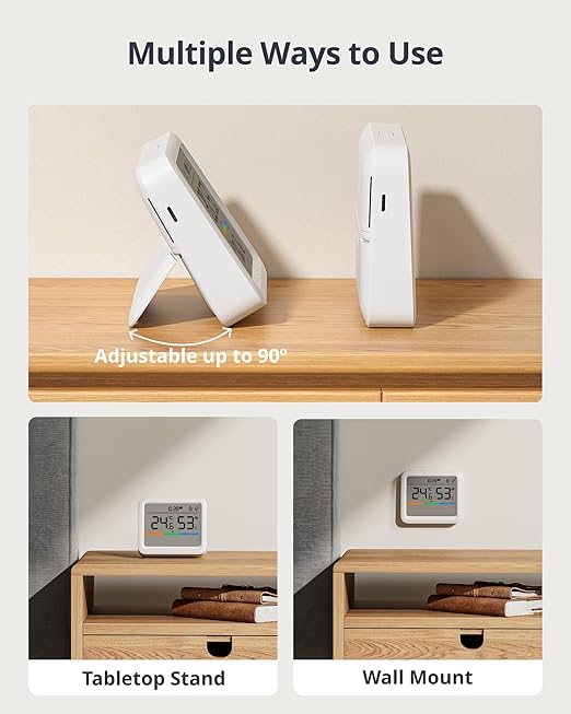 SwitchBot Meter Pro, Digital Hygrometer & Thermometer - Wireless Indoor Temperature & Humidity Monitor with Bluetooth App Control, Real-Time Alerts (1, Meter Pro)