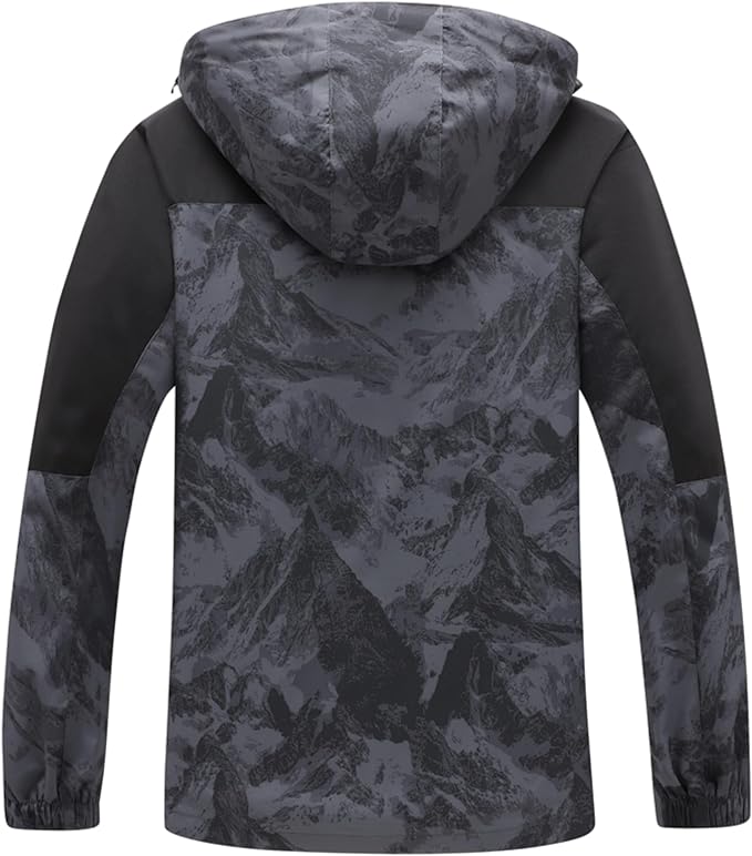 GIISAM Rain Jacket for Men, Mens Waterproof Raincoat Lightweight Rain Jackets Outdoor Rain Coat Windbreaker with Hood