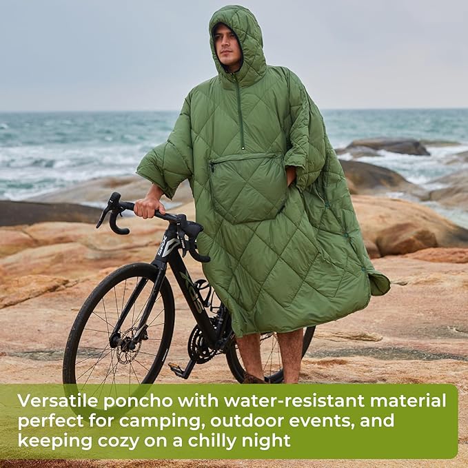 ATEPA Wearable Sleeping Bag, Recycled Warm Camping Wearable Blanket Poncho for Outdoor Sports, Camping Gifts for Women Men