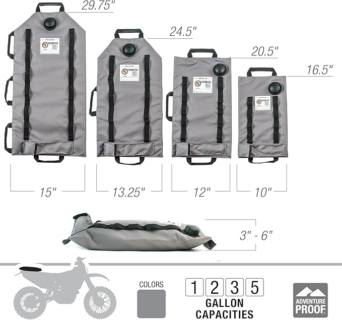 Giant Loop Armadillo Bag, Utility Bladder for Safe Transport and Storage of Powersports and Automotive Fluids, for Motorcycles, UTVs and ATVs, 2-Gallon