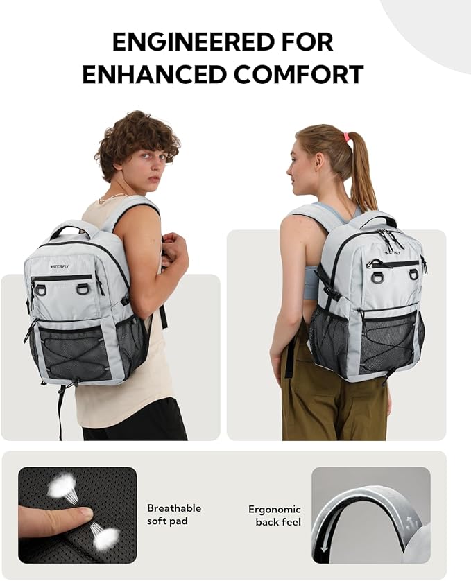 WATERFLY Travel Hiking Casual Backpack: 22L Lightweight Everyday Outdoor City Daypack College Bookbag for Woman Man