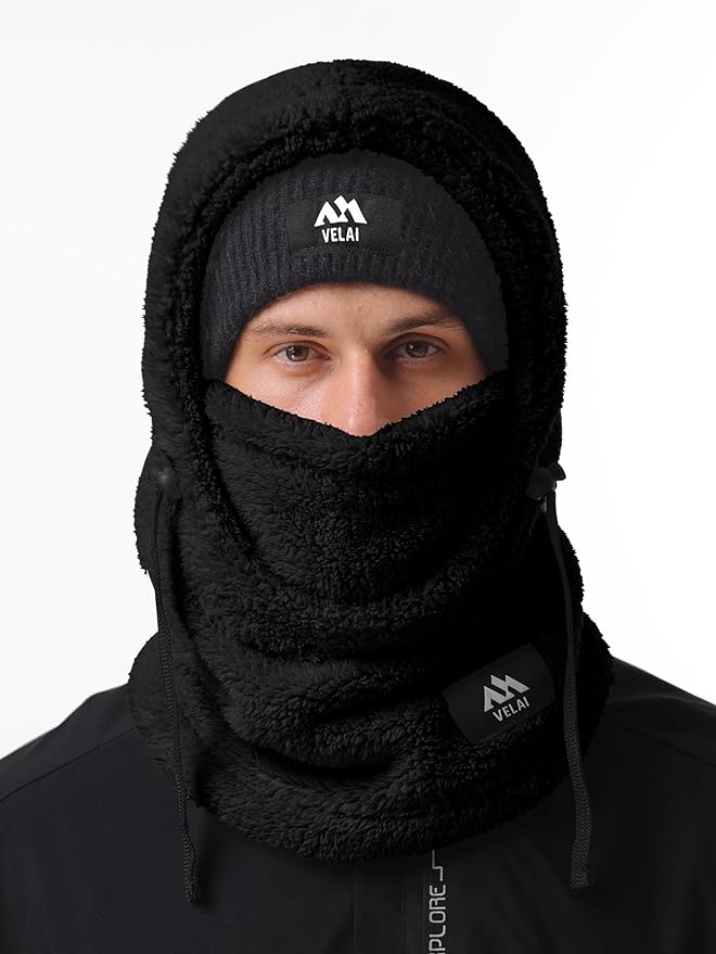 Balaclava Fleece Ski Mask for Men Women Winter Face Masks Windproof Hooded Scarf Cold Weather Hat Neck Warmer