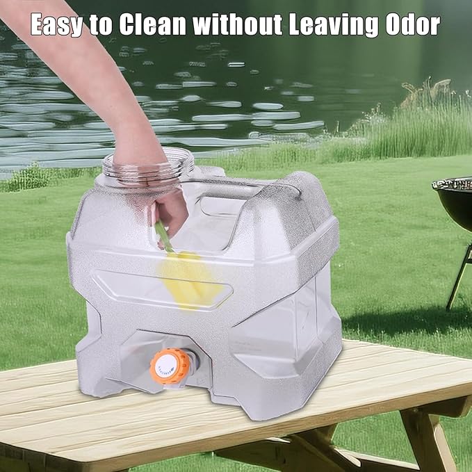 3.2 Gallon Water Jug with Spigot, Portable Water Tank BPA Free, Leak-Proof Water Containers for Camping Water Storage Containers for Emergency Outdoor Hiking Picnic, Green/Black/Yellow