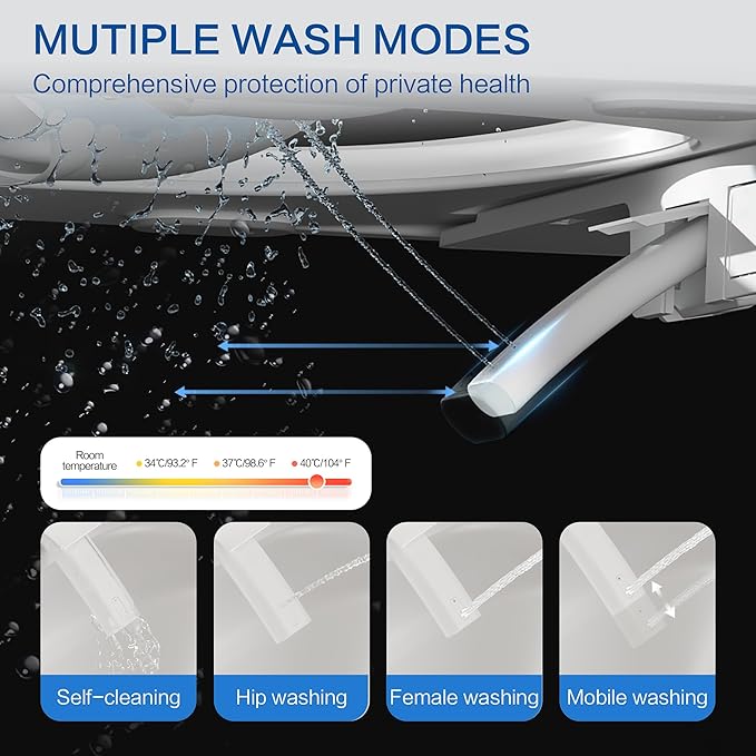 Smart Toilet with Built-In Tank & Pump, Heated Seat, Auto Dual Flush, Warm Bidet & Dryer Function, Foot Sensor, Night Light & LED Display, Wireless Remote, 1.28GPF