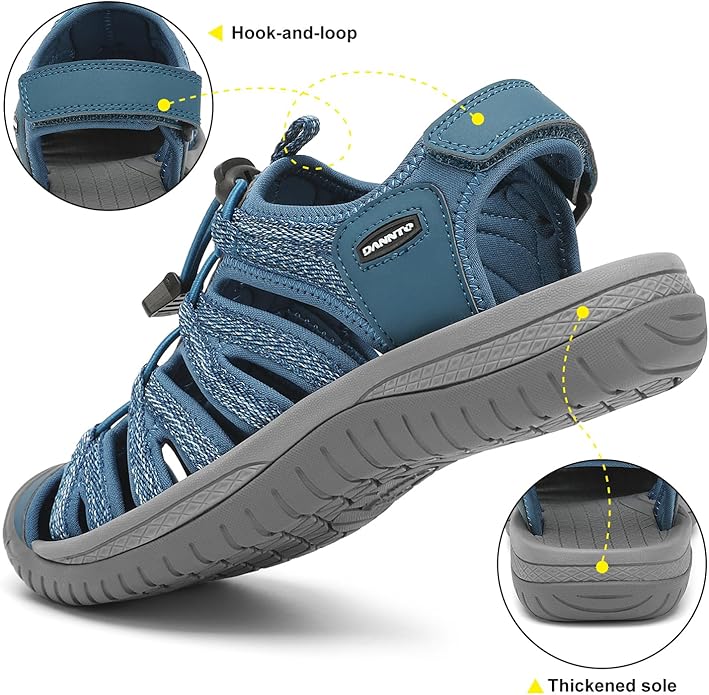 Dannto Women's Closed Toe Hiking Sandals Walking Water Sandal Comfort Athletic Sport Outdoor Sandals