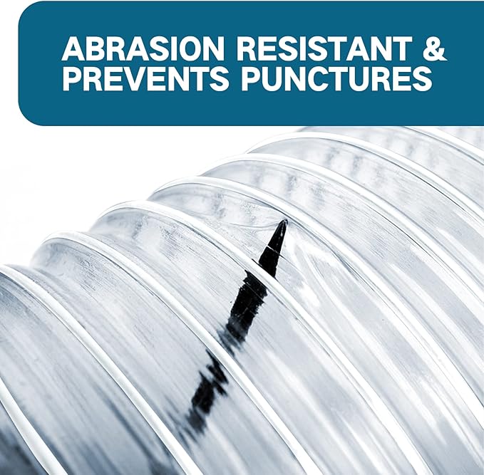 Heavy PVC Dust Collection Hose 2 1/2" x 20', Puncture Resistant PVC Dust Collection Hose with Carbon Steel Wire Coil for Woodworking, Workshops, Dust Collectors