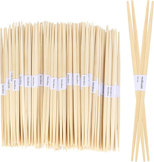 100 pairs Disposable Bamboo Chopsticks, 9.5 Inch Japanese Style Double Pointed Separate Chop sticks for Sushi & Asian Dishes