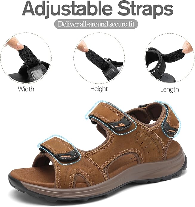 FLARUT Men's Sport Sandals Outdoor Hiking Sandal Open Toe Walking Sandals for Summer Beach Water Shoes