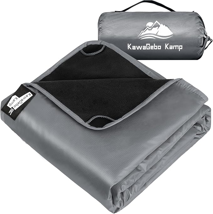Fleece Waterproof Outdoor Blanket, Windproof Stadium Blanket for Camping, Picnics, and Sports Stay Dry and Comfortable 80"x58"