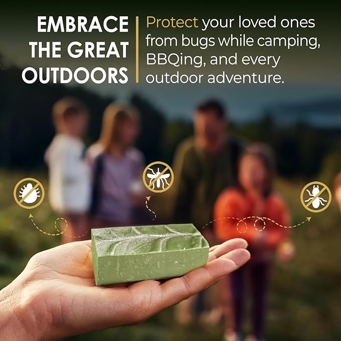 All Natural Citronella Soap Bars, Scented with Premium Citronella Essential Oils, Handmade in the USA, A Must-Have Outdoors and Camping Soap (5 pack)