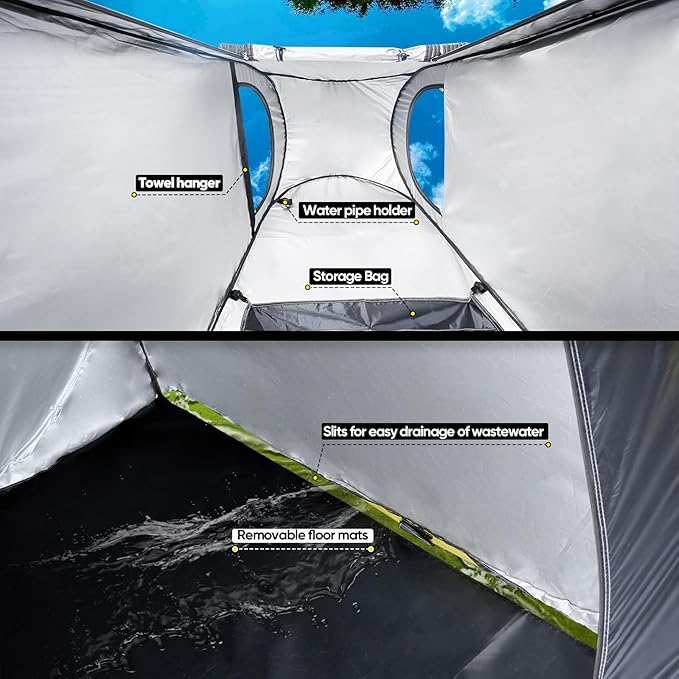 NEVERLAND Pop Up Privacy Shower Tent - Portable Changing Shower Tent, Dressing Room, Bathroom, Outdoor Rain Shelter for Camping, Hiking, Beach