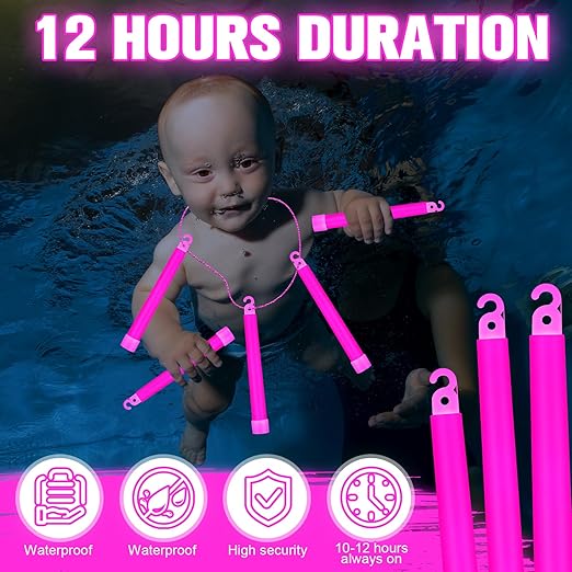 Sotiff 48 Pcs Bright 6 Inch Large Glow Sticks Bulk Emergency Glow in The Dark Sticks with 12 Hour Duration for Camping Hiking Outdoor Parties Activities Survival Storms Blackouts (Rose Pink)