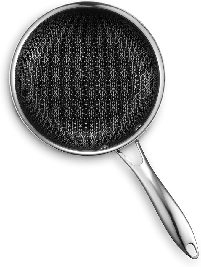HexClad Hybrid Nonstick 7-Inch Frying Pan, Stay-Cool Handle, Dishwasher-Friendly, Oven-Safe Up to 900°F, Induction Ready, Compatible with All Cooktops