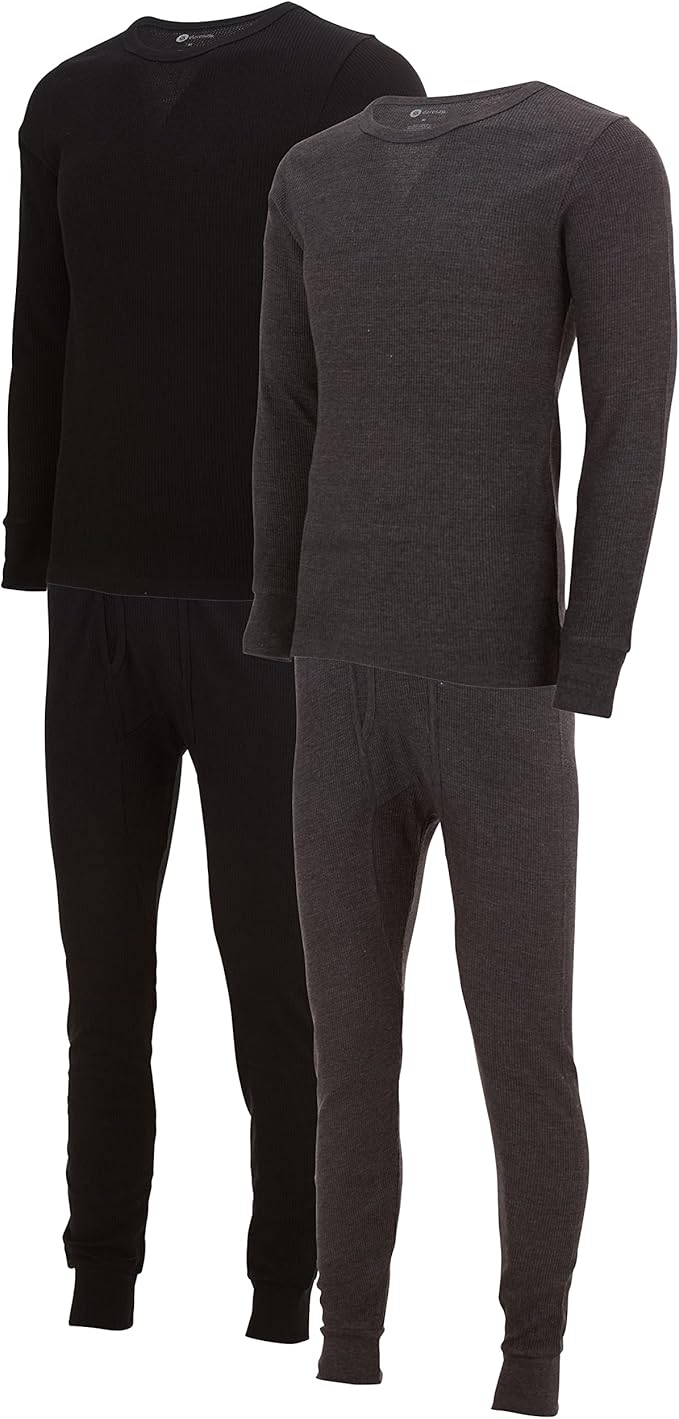 DARESAY Mens Thermal Long Sleeve Shirt & Pant - Base Layer for Tshirts & Jackets - Long Johns For Men Base Layer Set (2-Sets)