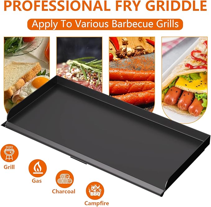 MixRBBQ 37 X16 inch Professional Fry Griddle, Flat Top Plate for Camp Chef, 3 Burner Griddle Replacement Part for Camp Chef SG100 Accessories