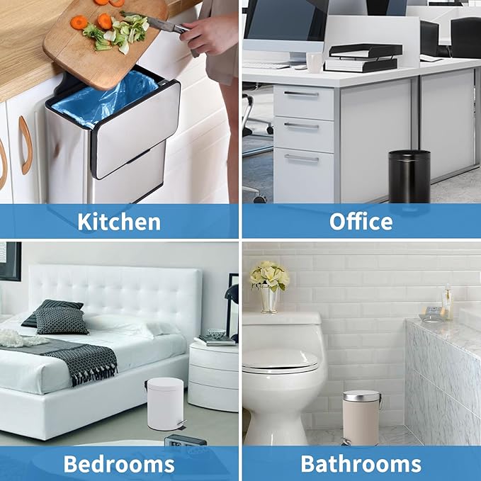 Small Trash Bags 1.2-Gallon: Small Garbage Bags for Bathroom Trash Bag Mini Trash Liners for Bathroom Bedroom Office (Blue, 150 Counts)