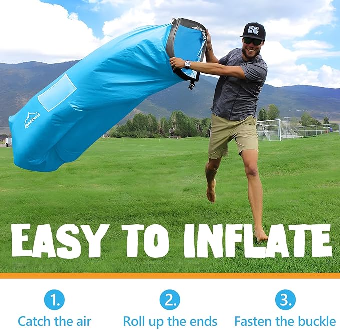 AlphaBeing Inflatable Lounger Beach Chair Accessories, Air Sofa Hammock Inflatable Couch for Camping Backyard Lakeside with Compression Sacks, Ideal Outdoor Gifts for Adults