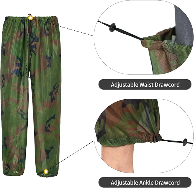 Mosquito Net Suit Camo Hunting Mesh Suit Bug Net Clothing with Hood for Outdoor Protection No-See-Ums Garden Camping