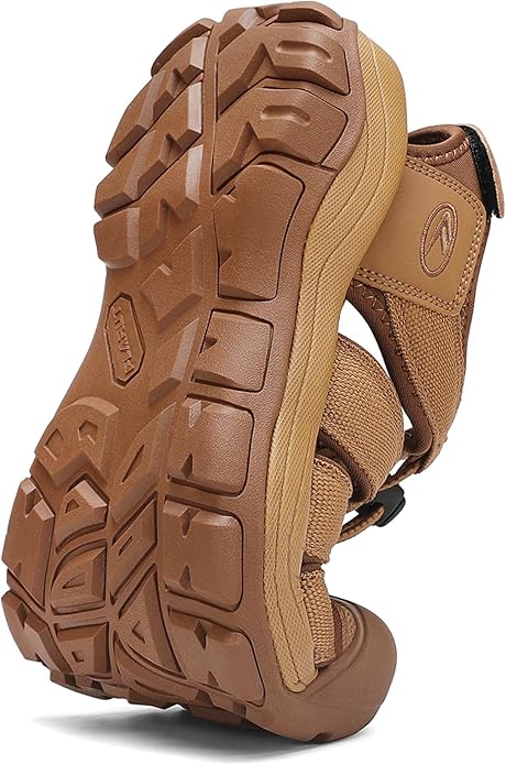 FLARUT Men's Athletic Sandals - Closed Toe Sport Hiking & Outdoor Walking Water Sandals with Anti-Slip Cushioning and Breathable Mesh