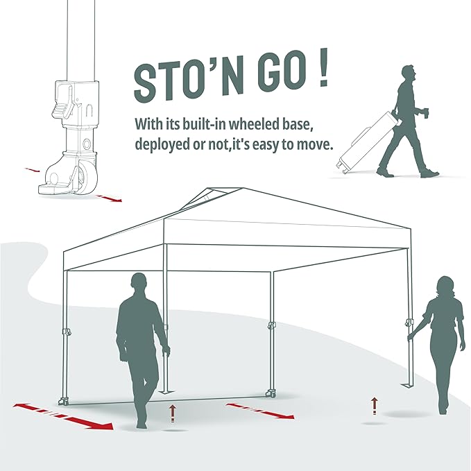 CROWN SHADES 12x12 Pop Up Canopy Tent Instant Commercial with 150D Silver Coated Fabric Including 1 Removable Sidewall, 4 Ropes, 8 Stakes, Weight Bags, STO 'N Go Bag, Beige