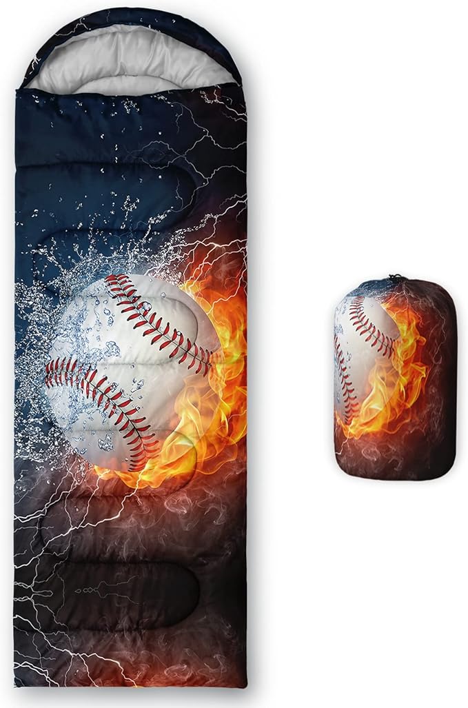 QOOMO Camping Sleeping Bags,3 Season Warm & Cool Weather,Lightweight,Waterproof Sleeping Bags for Adults & Kids,Traveling,and Outdoors,Camping Gear Equipment