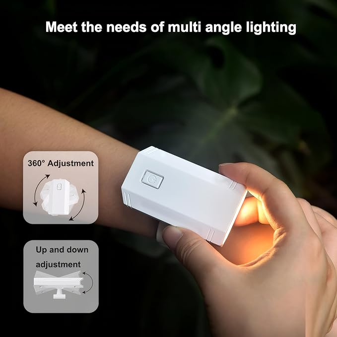 LED Wrist Flashlight, 3 Color temperatures, 360 Degree Adjustable, Suitable for Nighttime Cycling, Running, Fishing, and Reading