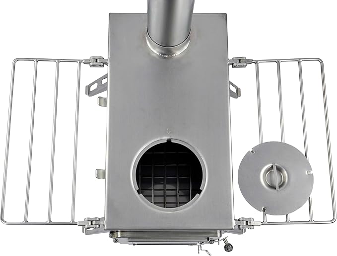 Winnerwell Nomad Large Tent Stove | Portable Wood Burning Stove for Tents, Shelters, and Camping | 1500 Cubic Inch Firebox | Precision Stainless Steel Construction | Includes Chimney Pipe