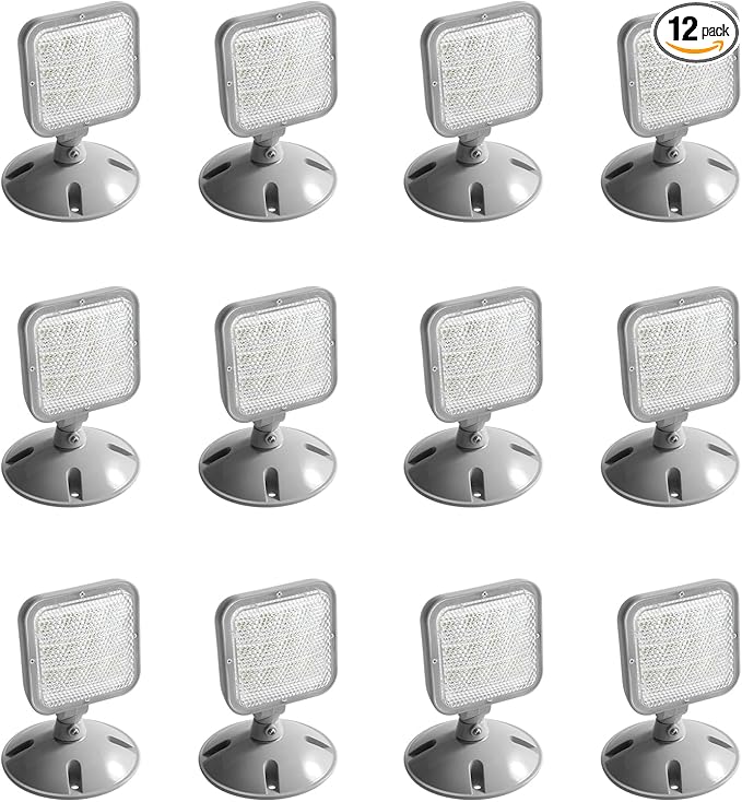 LED ENERGY PLUS Remote Outdoor Emergency Light Head – Single Head LED Lamp, Weatherproof Emergency Exit Lighting – 3.6V OR 9.6V Volts, 1.7 Watts (12 Pack)