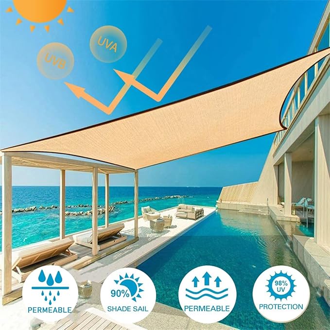 Sun Shade Cloth - Garden Shade Mesh Netting Cover with Grommets for Outdoor Pergola Patio Deck Plants Greenhouse Chicken Coop Swimming Poolï¼?x10FT