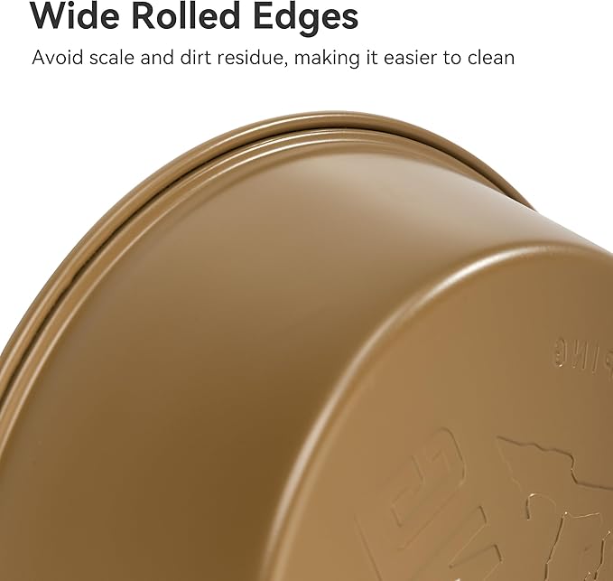 Camping Plates 2pcs Set, Stainless Steel Deep Round Plates, Insulated Dinnerware Cookware, Khaki