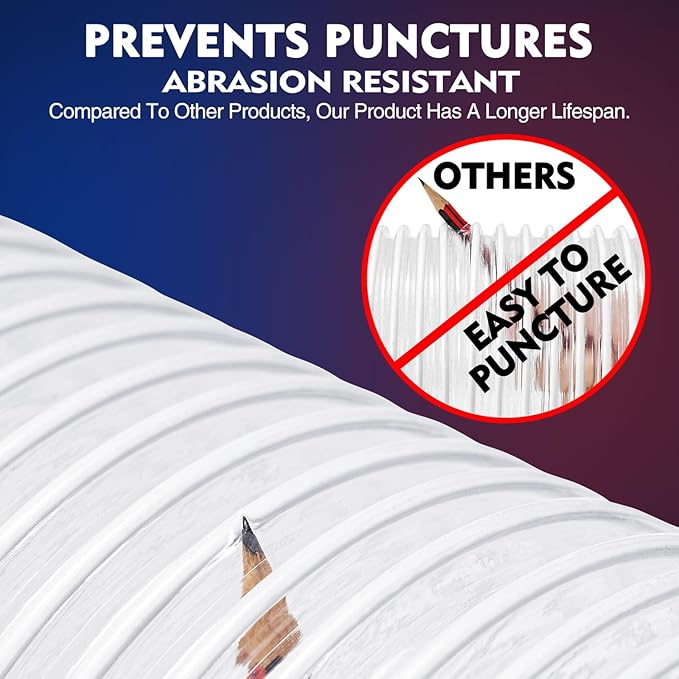2 1/2" x 5' PVC Dust Collection Hose, Puncture-Resistant, Heavy-Duty Flexible Clear Fume Hose with Carbon Steel Wire Coil for Dust Collection Systems, Woodworking, Workshops