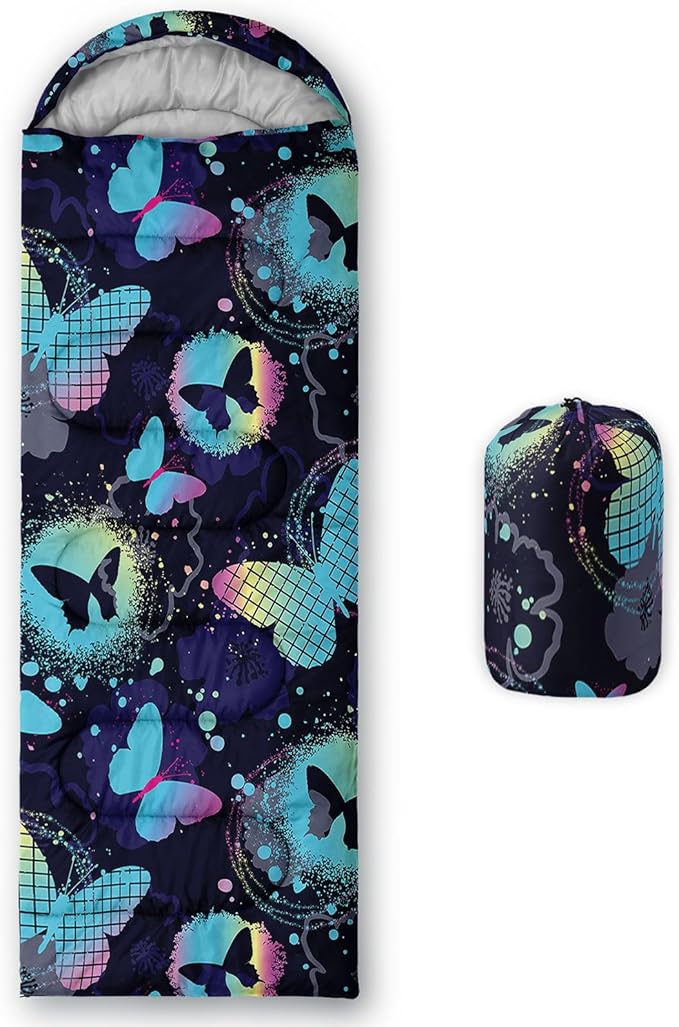 Kids Sleeping Bag for Boys Girls,3D Basketball Print-Lightweight Warm Portable Outdoor Indoor-Waterproof Cold Weather Resistant Sleeping Bag for Camping Hiking