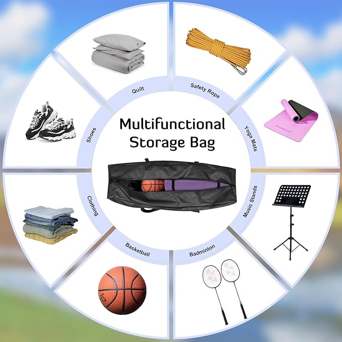 INFANZIA 50x11x16 inch Duffel Travel Sports Equipment Bag, Long Luggage Bag with Upgrade Zipper Water Resistant, Extra Large Foldable Storage Bag for Camping, Tent, Tripod, Fishing