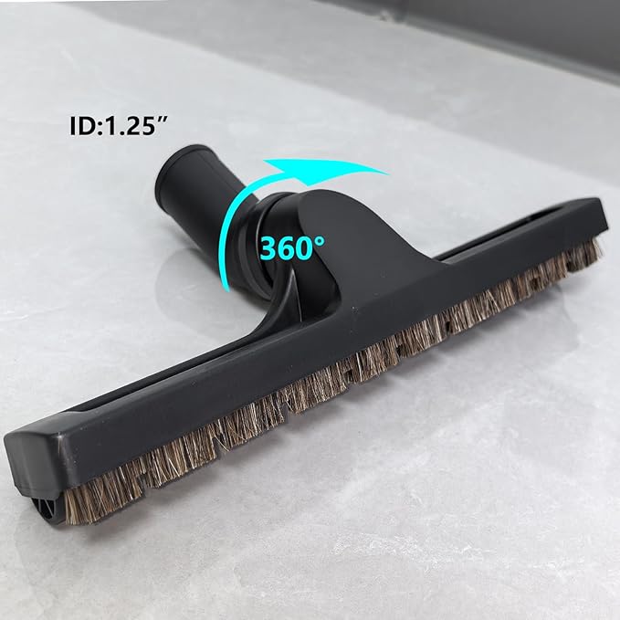 11 PCS Universal Vacuum Attachments Kit for Shop Vac Accessories - Includes Horse Hair Vacuum Brush, Floor Brush, Crevice Tool, and Hose Adapters for 2 1/2" to 1 1/4" & 1 7/8" to 1" Hoses