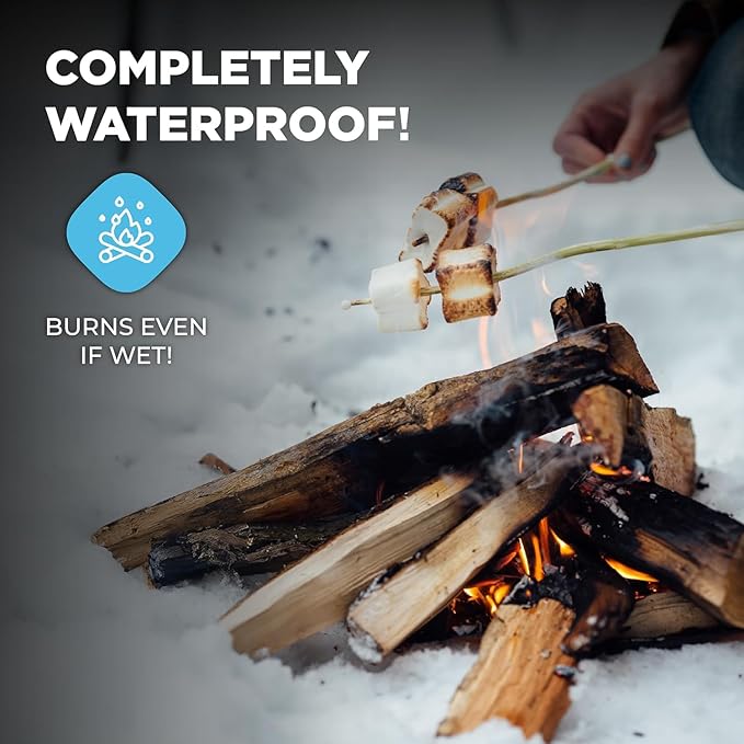 Waterproof Fire Starters for Indoor Fireplace, BBQ, Campfire, Wood Stove, Chimney, Fire Pit, Grill, Smoker, Bonfires, | (20-Pack Ultra Starters) Reliable Fire Igniters in Wet Weather, Get Stoked!