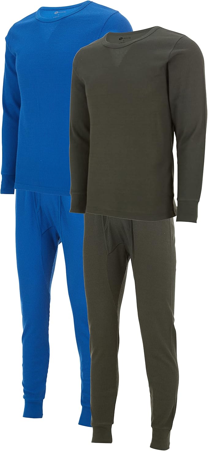 DARESAY Mens Thermal Long Sleeve Shirt & Pant - Base Layer for Tshirts & Jackets - Long Johns For Men Base Layer Set (2-Sets)