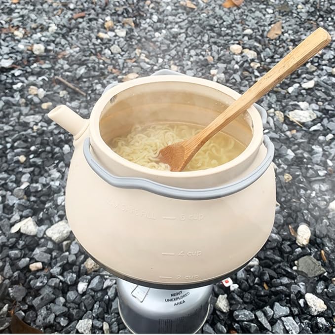 3 Pcs Camping cookware Set, 1.5L Collapsible Kettle with Bowl&Cups,Backpacing Mess Kit for Outdoor