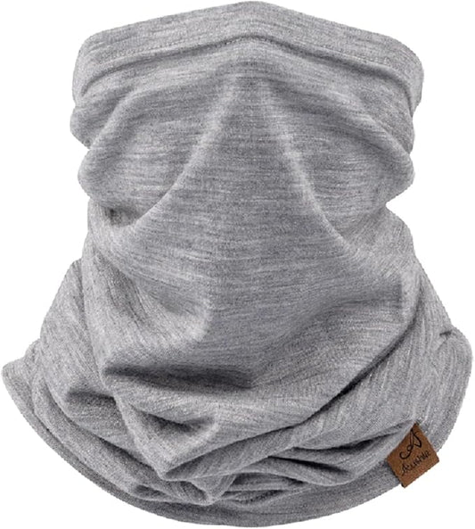 ACUSHLA 100% Merino Wool Neck Gaiter Ski Face Mask Scarf Neck Warmer for Men & Women All Weather