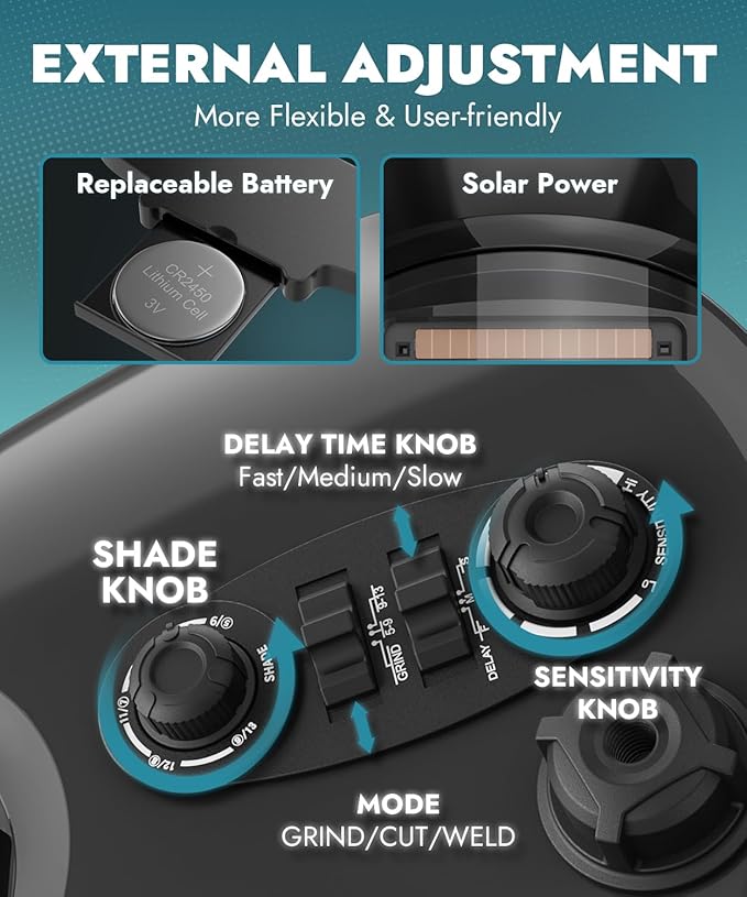 Welding Helmet True Color,Large Viewing Screen Auto Darkening Welding Hood with 4 Arc Sensor Shade 4-5/5-9/9-13 for MIG TIG MMA GRINDING Welder Helmet