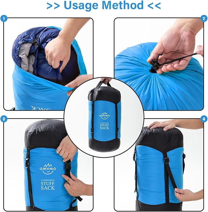 Compression Sack, 12L/19L/32L/46L/53L Water-Resistant Sleeping Bag Stuff Sack,Anti-Tear Ultra Light 400T 20D Nylon Storage Bag,Space Saving Gear for Camping Hiking Travel 1Pcs