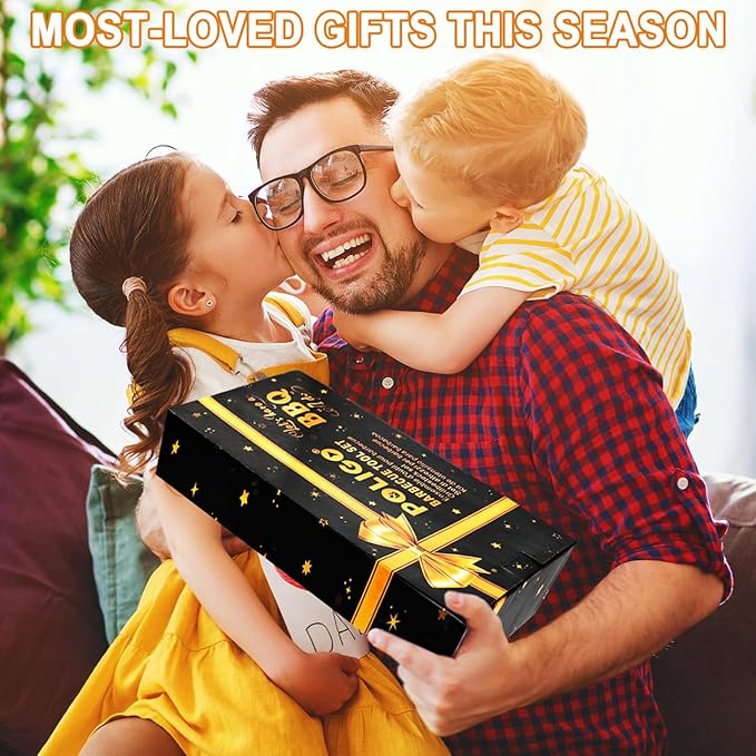 POLIGO 26PC Exclusive BBQ Grill Accessories in Aluminum Case for Birthday Christmas Grilling Gifts - Premium Grill Utensils Set with Barbecue Claws, Meat Injector, Thermometer for Smoker, Camping BBQ