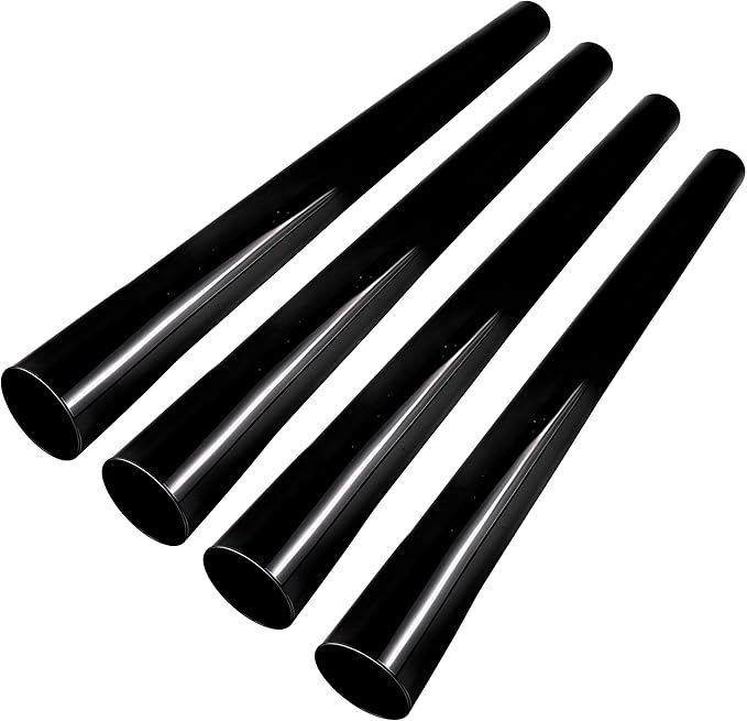 Vacuum Extension Tubes 4Pack, 1.25 Inch Diameter, 17.71 Inch Length - Black | Compatible with 1-1/4 Inch Hose Wet/Dry Vacuum Cleaners | Versatile Tool (Black, 4P 17.71 ")