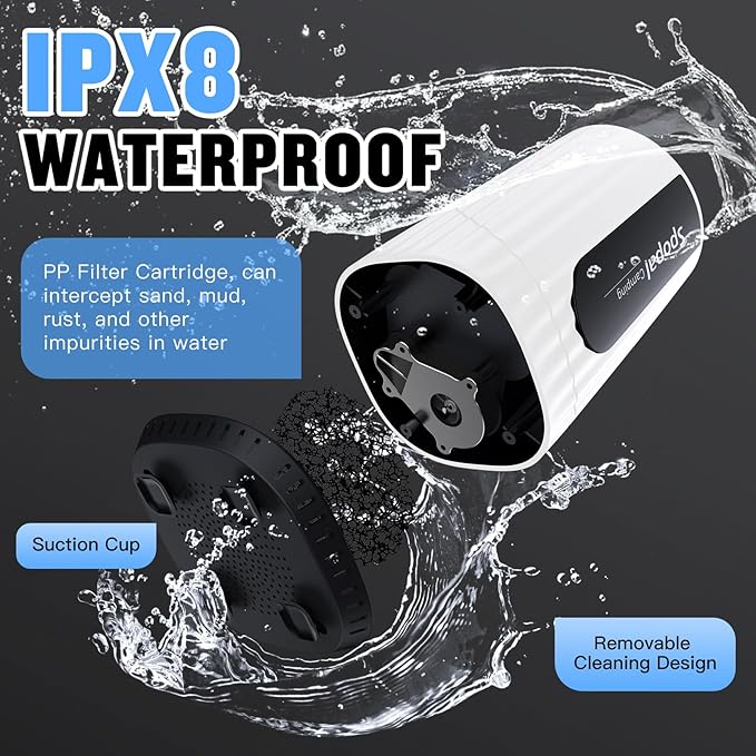 Portable Camping Shower - 10000mAh Rechargeable, 5-Speed, IPX8 Waterproof, LED Display Camp Shower Pump- Perfect for Hiking, Travel, Cars & Pets